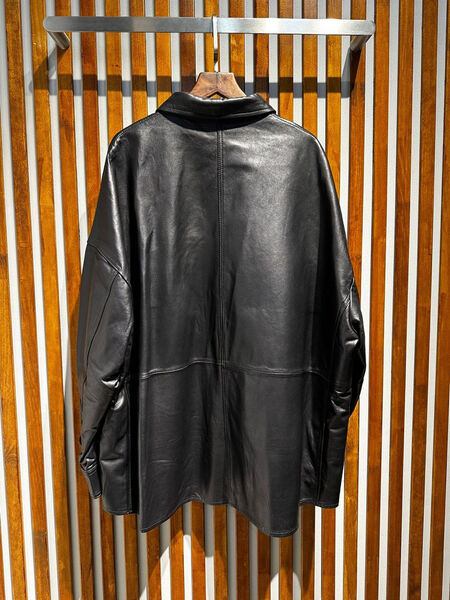 Куртка рубашка Prada женский кожа черный 123616-2
