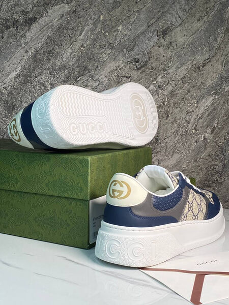 Мужские кеды Gucci мужской кожа графитовый 162455-9