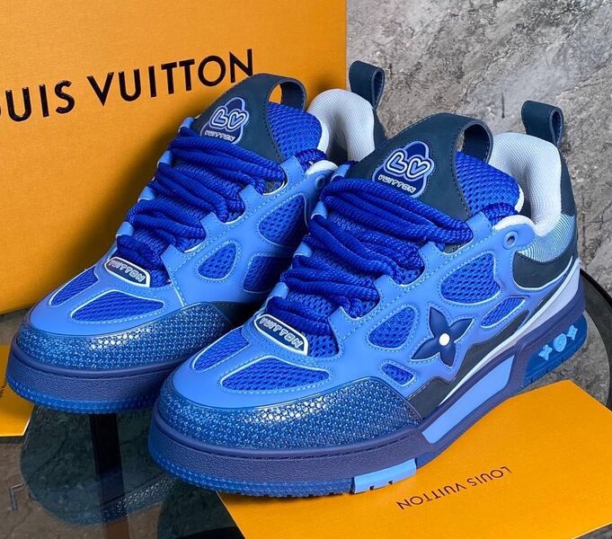 Мужские кроссовки Louis Vuitton мужской кожа синий 160647