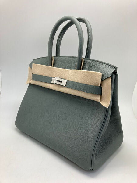 Сумка Hermès Birkin 30 ручная работа женский кожа болотный 100590-2