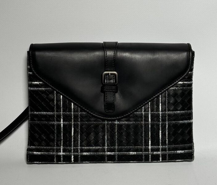 Мужской клатч Bottega Veneta мужской кожа черный 195716