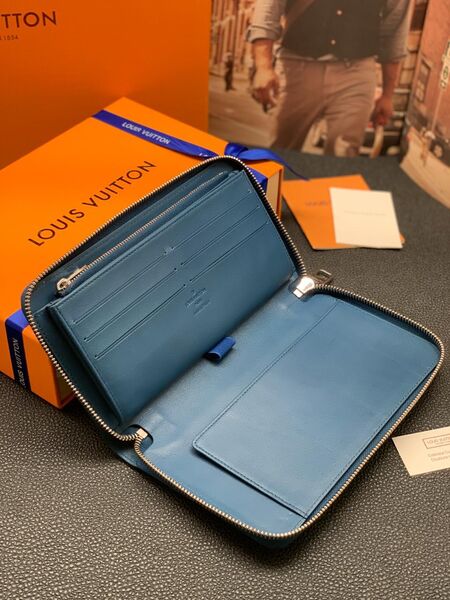 Портмоне Louis Vuitton мужской кожа синий 61903-2