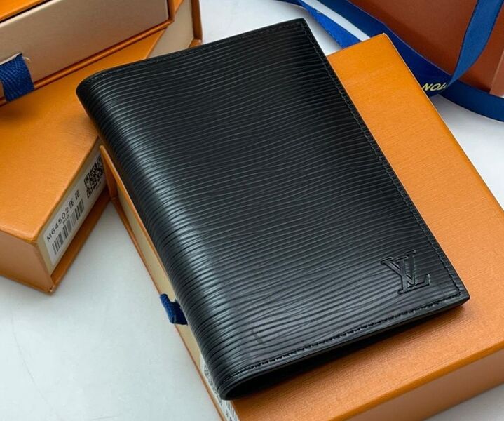 Обложка на паспорт Louis Vuitton мужской кожа черный 121569