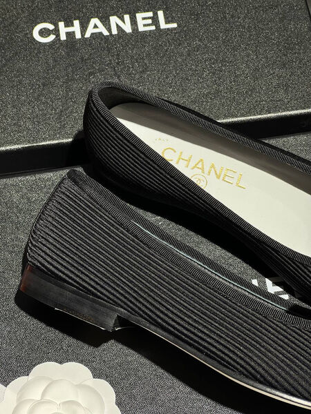 Балетки Chanel женский вельвет черный 149117-3