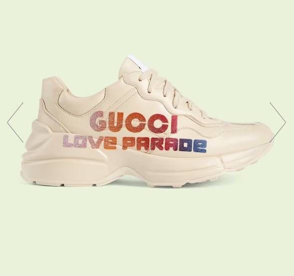 Кроссовки Gucci женский кожа бежевый 102843-3