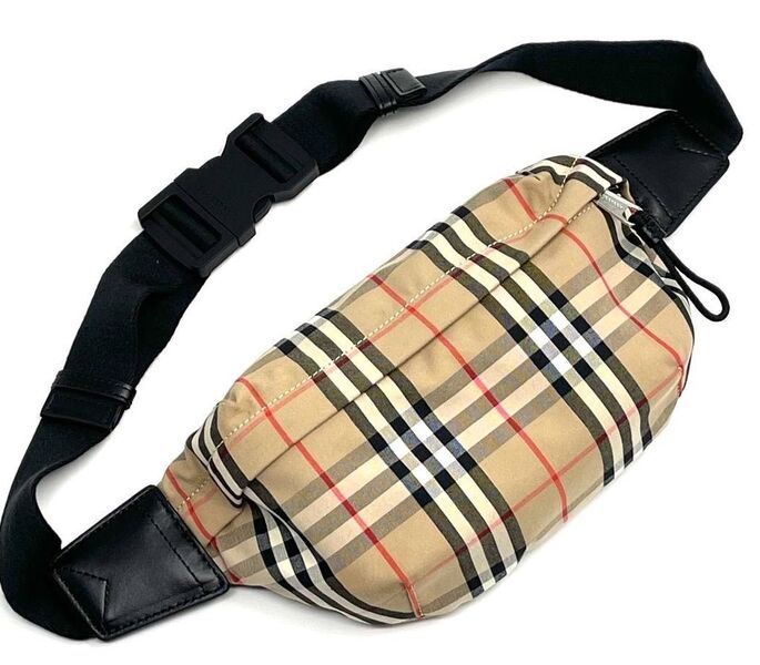 Мужская сумка слинг Burberry мужской текстиль бежевый 123794