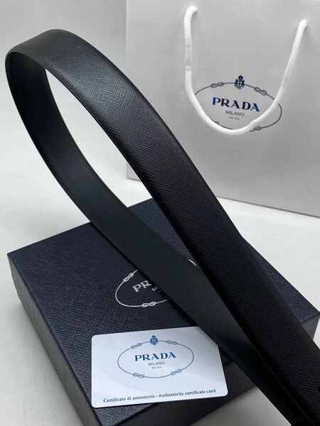 Мужской ремень Prada мужской кожа черный 176218-5
