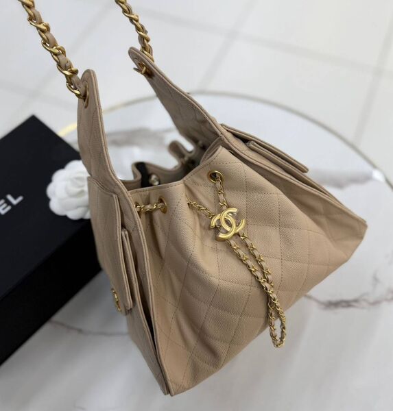 Сумка Chanel Premium женский кожа бежевый 188228