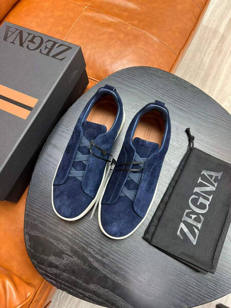 Мужские кеды Zegna мужской замша синий 165732-3