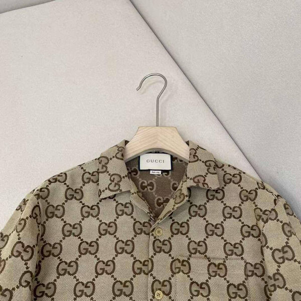 Мужская рубашка Gucci мужской бежевый 135337-3