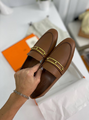 Лоферы Hermès женский кожа 40312-8