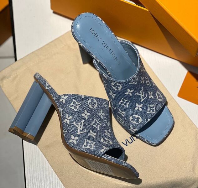 Сабо Louis Vuitton женский джинса синий 111053