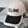 Кепка Celine женский натуральный мех бежевый 25917