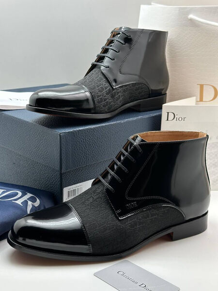 Мужские ботинки Christian Dior мужской кожа черный 170835-2