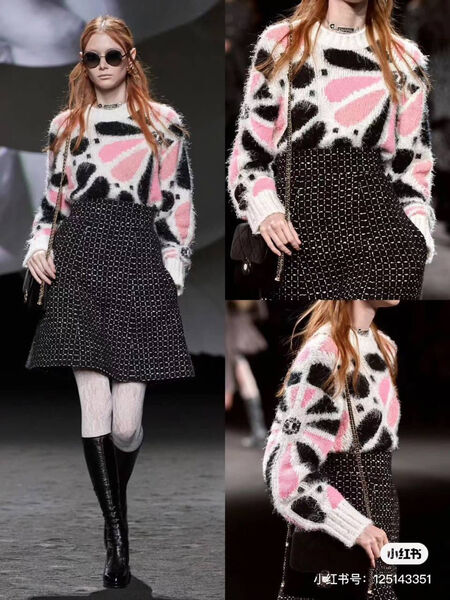 Свитер Chanel женский вязаная ткань розовый 130117