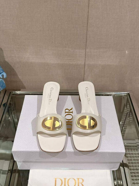 Шлепки Christian Dior женский кожа белый 145509-3