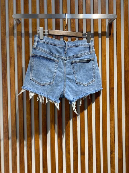 Шорты Saint Laurent женский джинса синий 117790-2