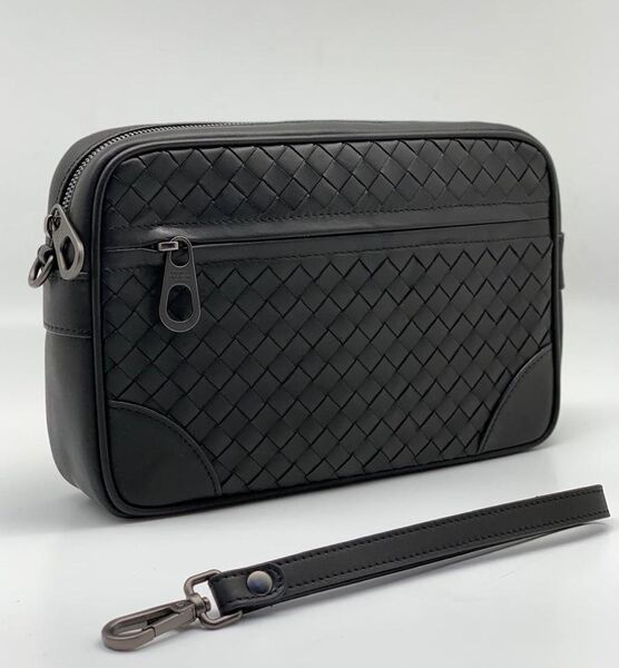Клатч Bottega Veneta мужской кожа черный 26010