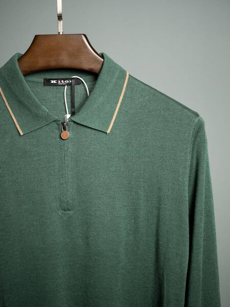 Мужское поло Kiton мужской болотный 160541-5