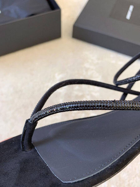 Босоножки Saint Laurent женский замша черный 148805-6