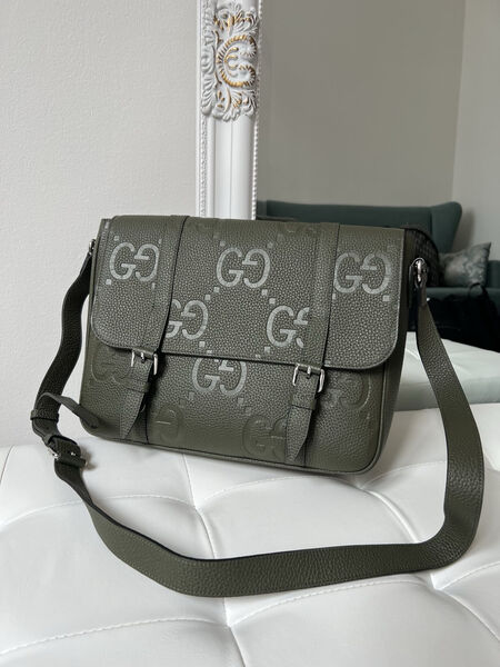 Мужская сумка мессенджер Gucci мужской кожа болотный 149869-3