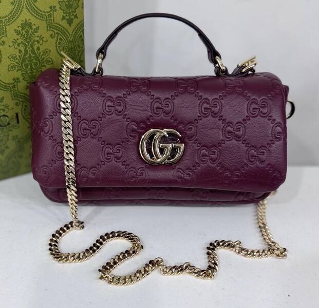 Сумка Gucci женский кожа бордовый 164572