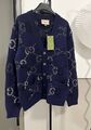 Кардиган Gucci женский вязаная ткань темно-синий 166325