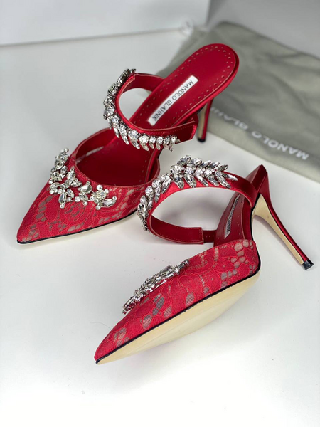 Туфли Manolo Blahnik женский бордовый 80813-2