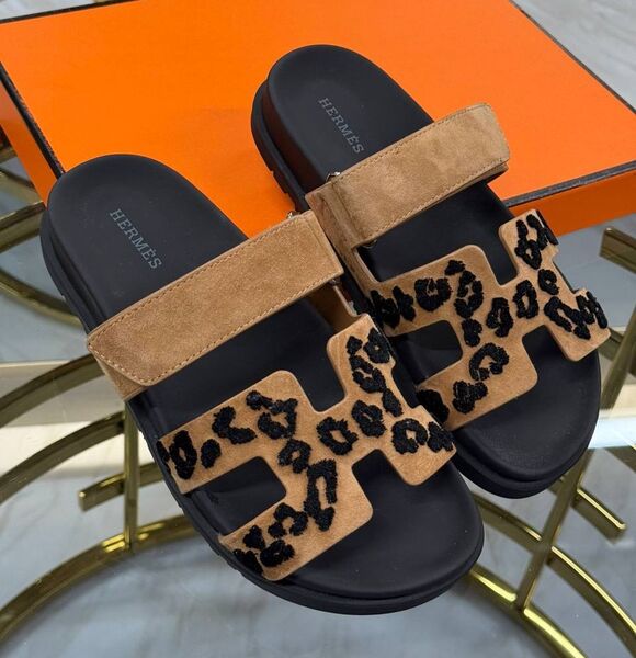 Шлепки Hermès женский замша 194330