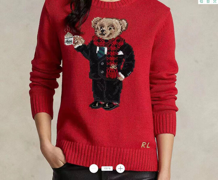 Свитер Ralph Lauren женский вязаная ткань бордовый 126503