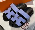 Шлепки Hermès женский замша фиолетовый 107332-1