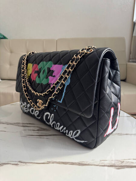 Сумка Chanel женский кожа черный 200868-3