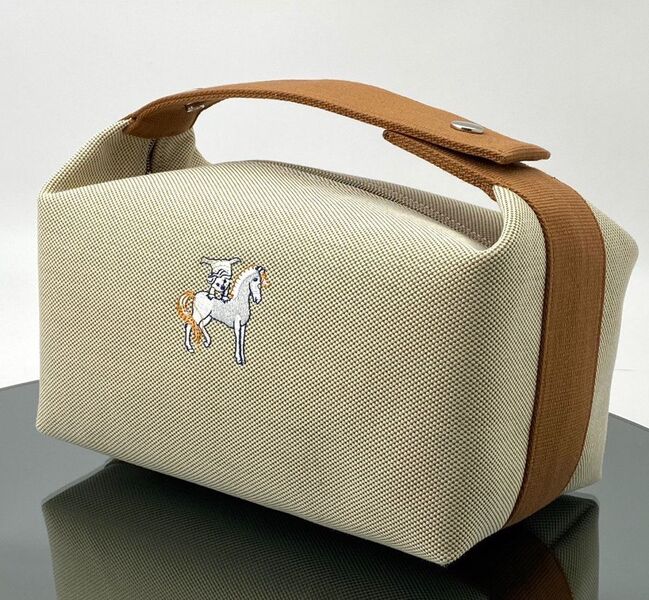 Косметичка Hermès женский текстиль графитовый 116424