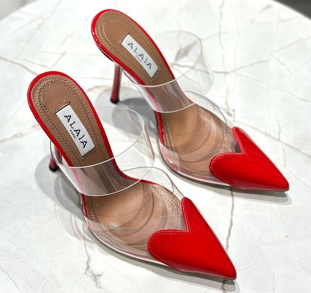 Туфли Alaïa женский кожа бордовый 146198