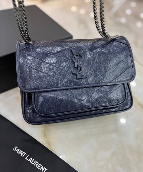 Сумка Saint Laurent Niki Medium женский кожа синий 160385-2