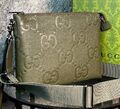 Мужская сумка мессенджер Gucci мужской кожа болотный 155327-1
