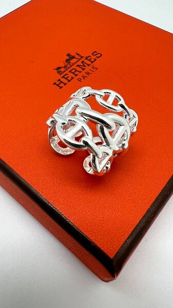 Кольцо Hermès темно-серый 176092