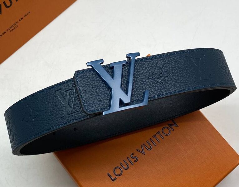 Мужской ремень Louis Vuitton мужской кожа синий 176183
