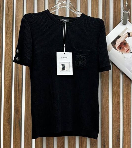 Футболка Chanel женский черный 147980
