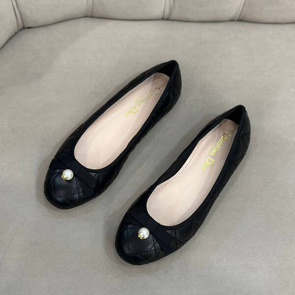 Балетки Christian Dior женский кожа черный 137099-2