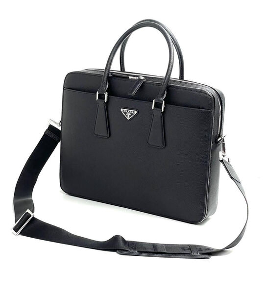 Мужской портфель Prada мужской кожа черный 132092-3
