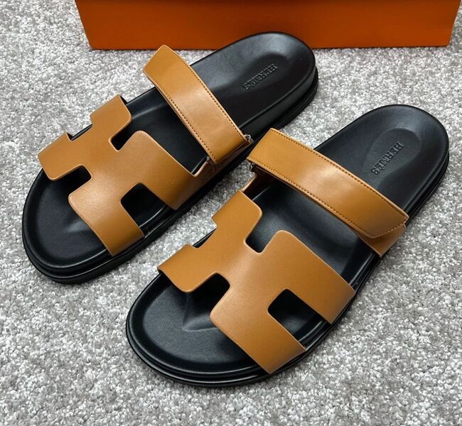 Мужские шлепки Hermès мужской кожа 115602