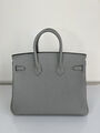 Сумка Hermès Birkin 25 женский кожа графитовый 139360-3