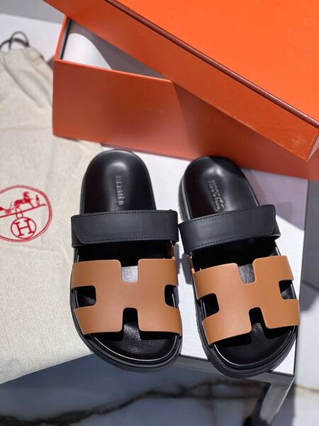 Шлепки Hermès женский кожа 106754-2