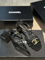 Босоножки Chanel женский замша черный 190868-2