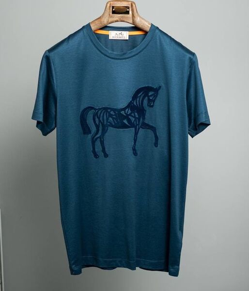 Мужская футболка Hermès мужской синий 155407