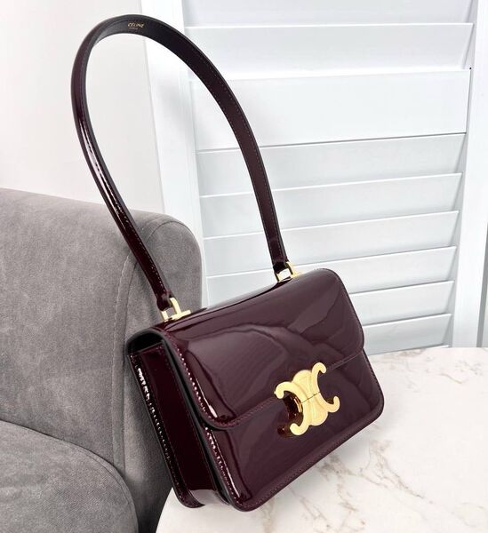 Сумка Celine женский кожа бордовый 179689