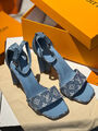 Босоножки Louis Vuitton женский джинса синий 111041-2