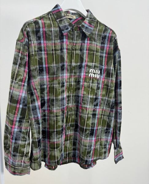 Рубашка Miu Miu женский болотный 165514