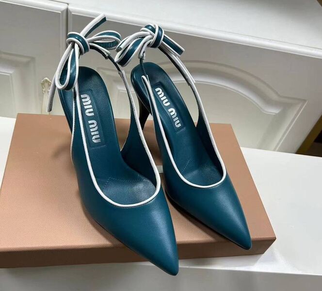 Туфли Miu Miu женский кожа бирюзовый 189971